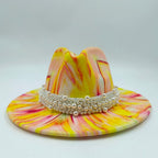 Tie-dye fedora hat wholesale autumn and winter graffiti letters monochrome hat unisex hand-painted felt winter hat шляпа женская