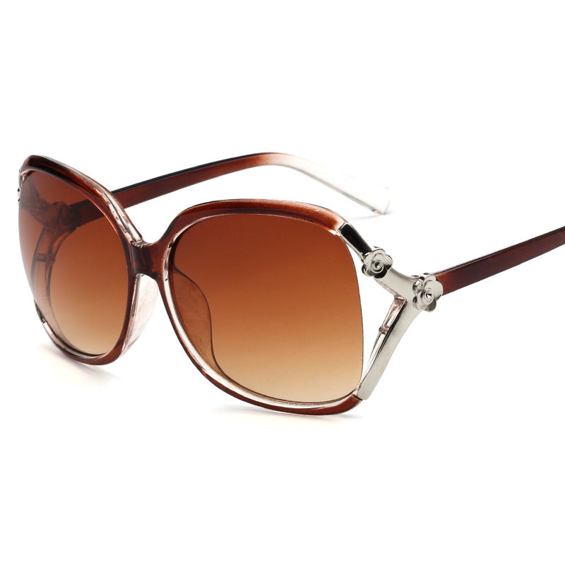 Quality network red live new mountain tea flower sunglasses female hollow paint rose flower ink mirror tide glasses
