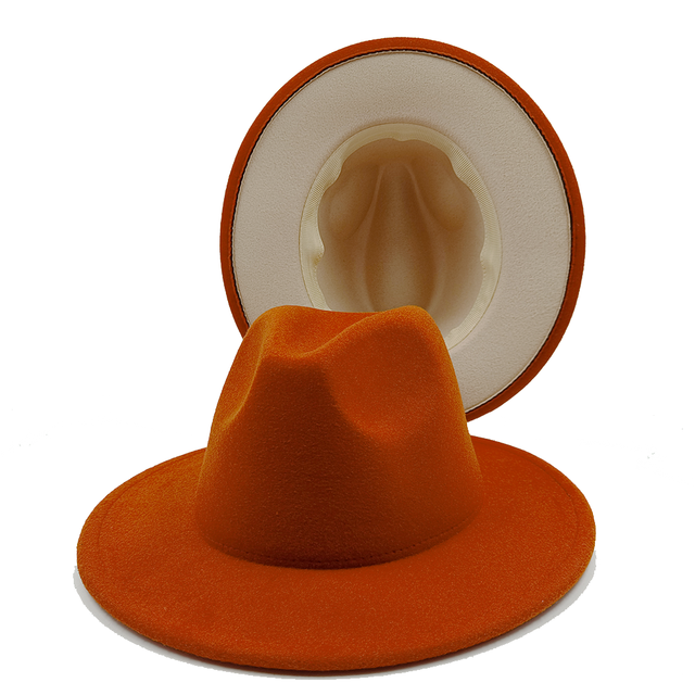 Two tone Fedoras Jazz Hats Cowboy Hats For Women And Men Double-sided Color Cap Red With Black Wool Bowler Hat Wholesale шапка
