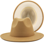Two tone Fedoras Jazz Hats Cowboy Hats For Women And Men Double-sided Color Cap Red With Black Wool Bowler Hat Wholesale шапка