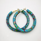 Rainbow Colorful Rhinestone Crystal Hoop Earring For Women And Girls Party Gift Jewelry Accessories