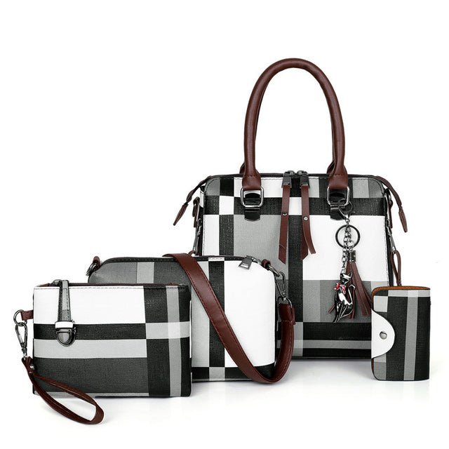 New 4pcs/Set Women Composite Bags High Quality Ladies Purses and Handbags Female PU Leather Shoulder Messenger Bags Tote Bag