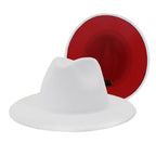 Two tone Fedoras Jazz Hats Cowboy Hats For Women And Men Double-sided Color Cap Red With Black Wool Bowler Hat Wholesale шапка