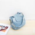 Casual Denim Bucket bag for women Shoulder Crossbody Bag Multiple pockets  ladies handbag Luxury design Female big Totes blue