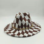 Tie-dye fedora hat wholesale autumn and winter graffiti letters monochrome hat unisex hand-painted felt winter hat шляпа женская