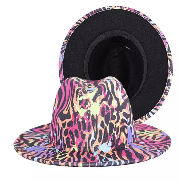 Colorful Wide Brim New Style Church Derby Top Hat Panama Felt Fedoras Hat for Men Women artificial wool British style Jazz Cap