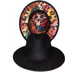 Two-color Fedora Hat color leopard hat stage ladies new felt hat mixed color jazz hat Fedora hat hip hop winter шляпа женская