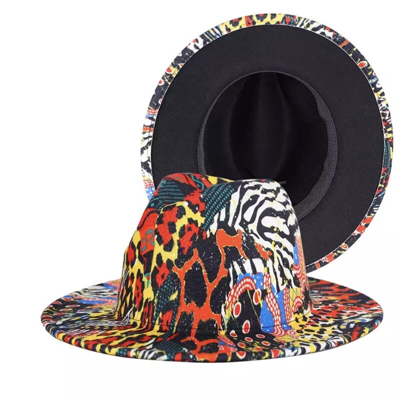 Colorful Wide Brim New Style Church Derby Top Hat Panama Felt Fedoras Hat for Men Women artificial wool British style Jazz Cap