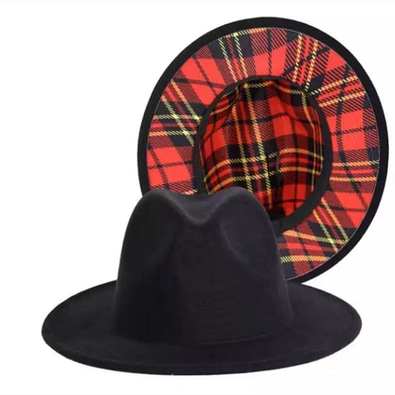 Colorful Wide Brim New Style Church Derby Top Hat Panama Felt Fedoras Hat for Men Women artificial wool British style Jazz Cap