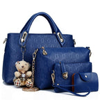Fashion 4pcs/Set Women Bag Ladies PU Leather Luxury Designer Bags Handbag Messenger Bag Shoulder Bag Wallet Bags Dropshipping 30