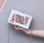 Women's chain shoulder crossbody bag fun poker card leisure fashion letters small square trendy handbags bolsa feminina