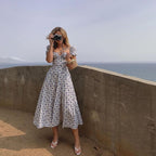 Summer Dress Women Short Puff Sleeve Floral Printed Ruched Party High Split Long Maxi Dresses Drawstring Sexy Vestidos Sundress
