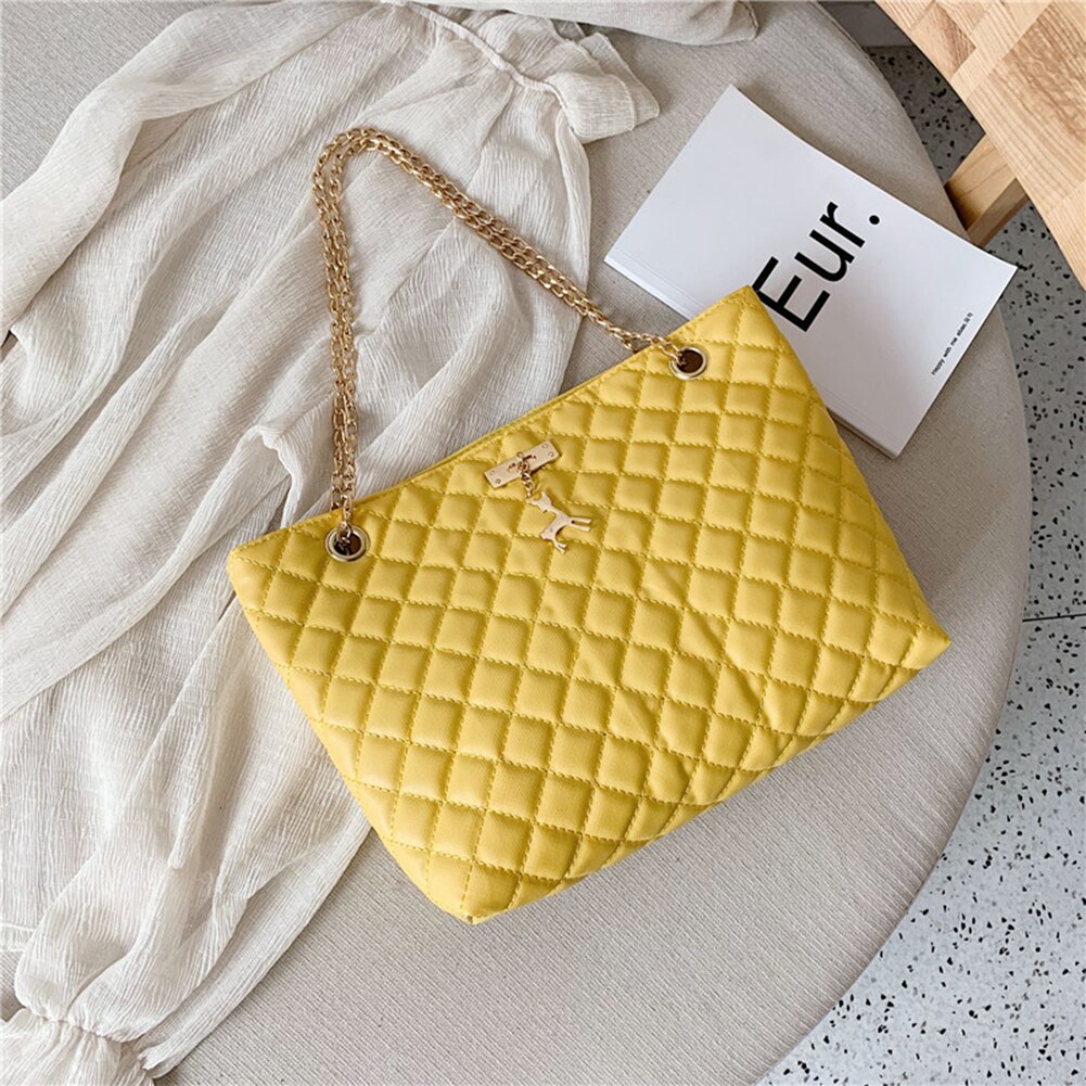 Women PU Leather Chain Handbag Women Soild Color Large Top-handle Bags Female Designer Luxury Tote Women Fashion Shoulder Bags