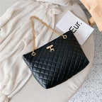 Women PU Leather Chain Handbag Women Soild Color Large Top-handle Bags Female Designer Luxury Tote Women Fashion Shoulder Bags
