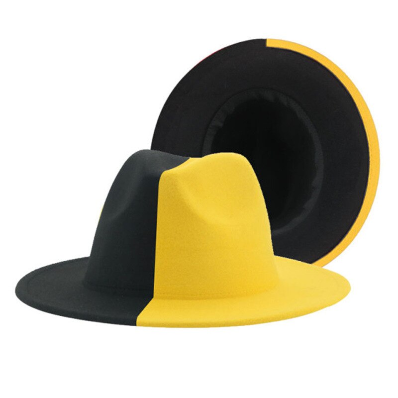 Colorful Wide Brim New Style Church Derby Top Hat Panama Felt Fedoras Hat for Men Women artificial wool British style Jazz Cap