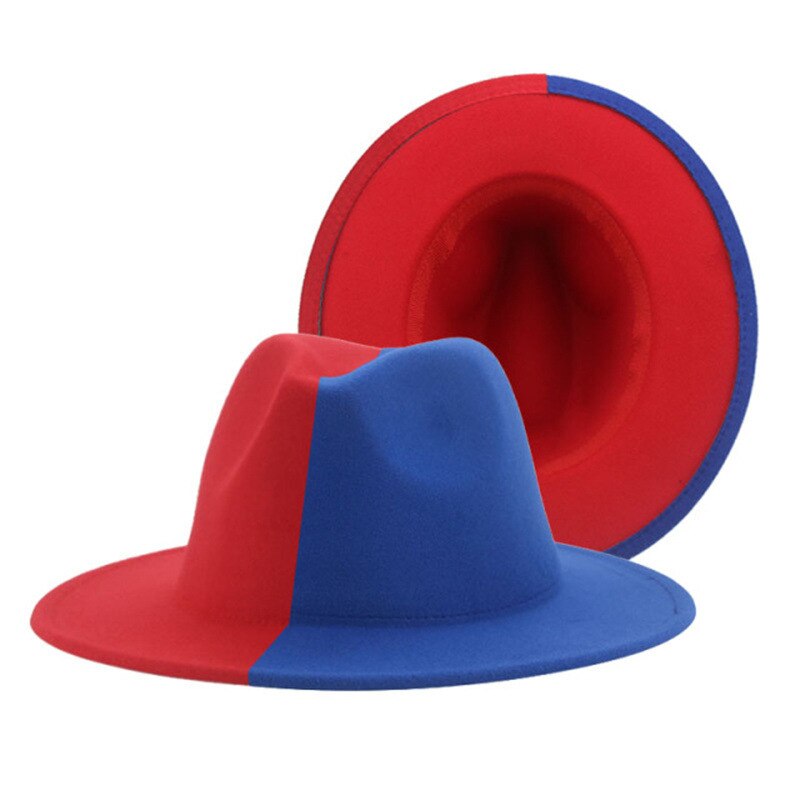 Colorful Wide Brim New Style Church Derby Top Hat Panama Felt Fedoras Hat for Men Women artificial wool British style Jazz Cap