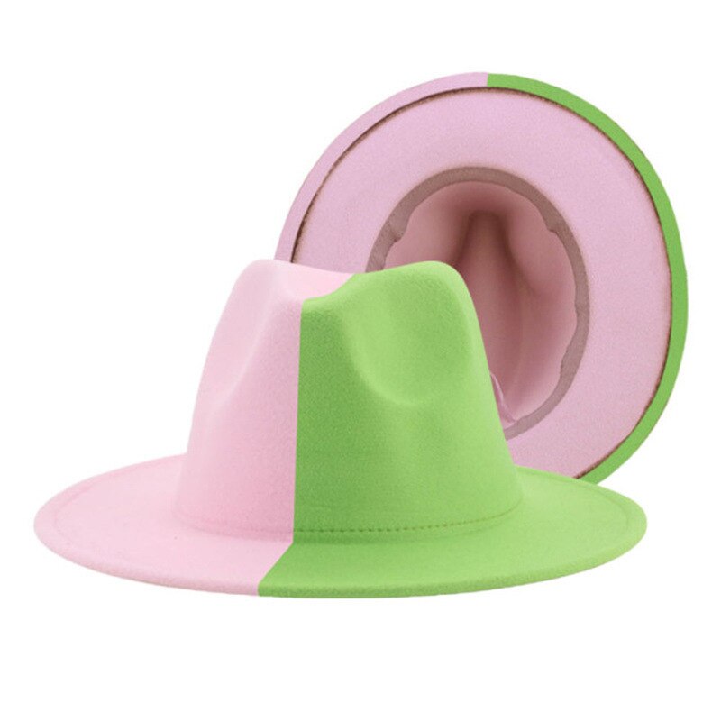 Colorful Wide Brim New Style Church Derby Top Hat Panama Felt Fedoras Hat for Men Women artificial wool British style Jazz Cap