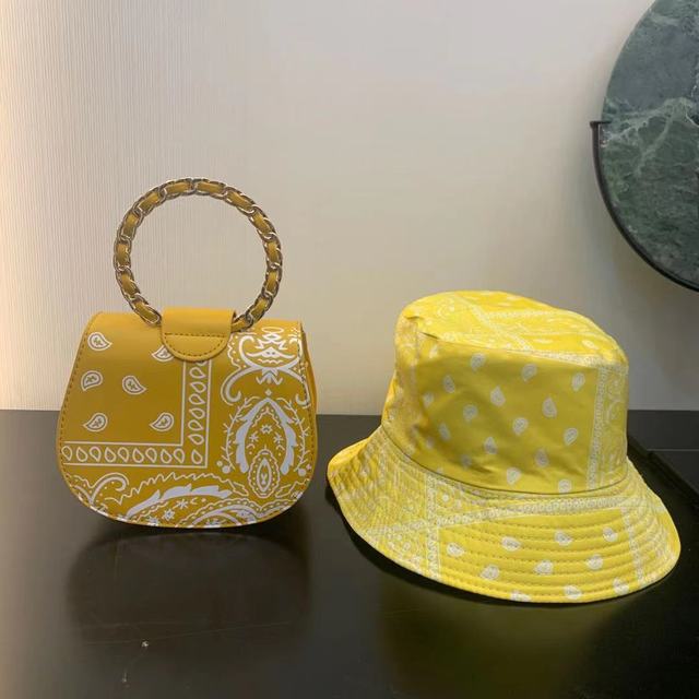 New Style Matching Bucket Hats And Bandana Purse Set Designer Purses And Handbags Ladies Hand Bags Women Purses 2021 BM049