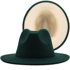 Two tone Fedoras Jazz Hats Cowboy Hats For Women And Men Double-sided Color Cap Red With Black Wool Bowler Hat Wholesale шапка