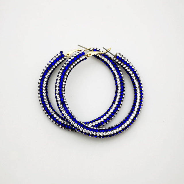Rainbow Colorful Rhinestone Crystal Hoop Earring For Women And Girls Party Gift Jewelry Accessories