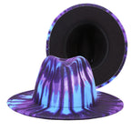 Tie-dye fedora hat wholesale autumn and winter graffiti letters monochrome hat unisex hand-painted felt winter hat шляпа женская