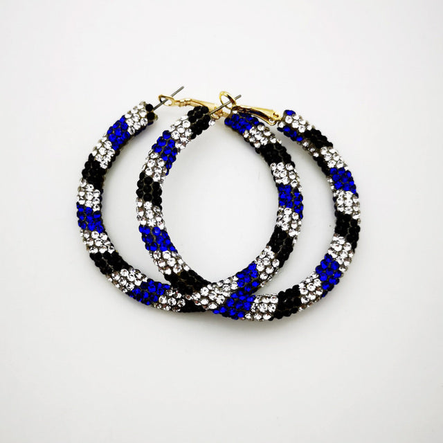 Rainbow Colorful Rhinestone Crystal Hoop Earring For Women And Girls Party Gift Jewelry Accessories