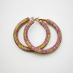 Rainbow Colorful Rhinestone Crystal Hoop Earring For Women And Girls Party Gift Jewelry Accessories
