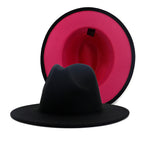 Two tone Fedoras Jazz Hats Cowboy Hats For Women And Men Double-sided Color Cap Red With Black Wool Bowler Hat Wholesale шапка
