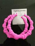 Fashion Jewelry Large color fluorescent bamboo earrings hip-hop hipster singer eardrop nightclubs exaggerated earrings