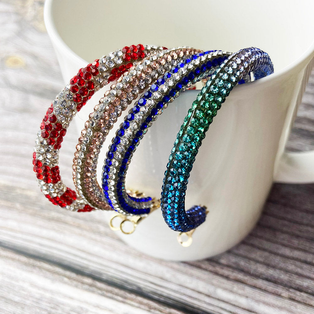 Rainbow Colorful Rhinestone Crystal Hoop Earring For Women And Girls Party Gift Jewelry Accessories