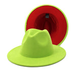 Two tone Fedoras Jazz Hats Cowboy Hats For Women And Men Double-sided Color Cap Red With Black Wool Bowler Hat Wholesale шапка