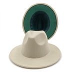 Two tone Fedoras Jazz Hats Cowboy Hats For Women And Men Double-sided Color Cap Red With Black Wool Bowler Hat Wholesale шапка