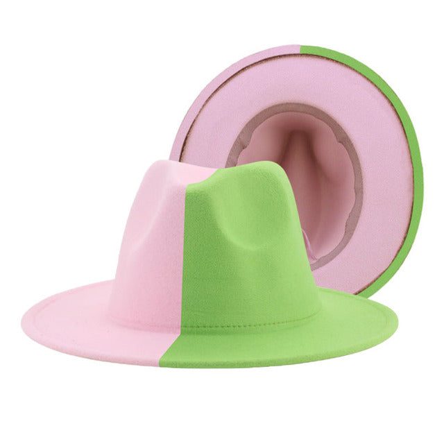 Fedora Hat Women Winter Felted Hats for Men Gradient Color Bowler Hat Wide Brim Design Luxury Casual Men Fedoras Chapeau Femme