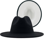 Two tone Fedoras Jazz Hats Cowboy Hats For Women And Men Double-sided Color Cap Red With Black Wool Bowler Hat Wholesale шапка
